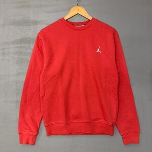 Jordan Crewneck Sweatshirt Red Jumpman Logo Fleece Pullover XS